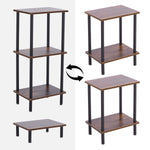 Industrial 2-Tier Side Table CT-331 in a compact design, showcasing its versatile configurations and sturdy structure.