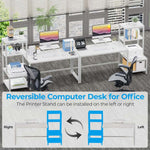 Industrial Wood and Metal Computer Desk with Storage Shelves