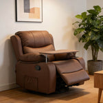 Swivel Rocker Recliner with Tray Table offers ultimate comfort and convenience for relaxing in any living space.