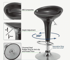 Set of 2 A01 black bar stools for kitchen4