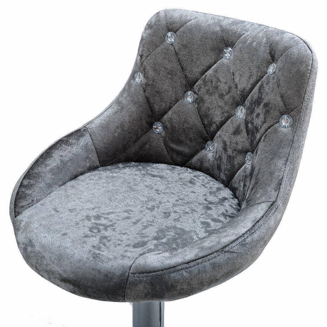 High Back Velvet Bar Stool with Chrome Base in 2-in-1 box B075