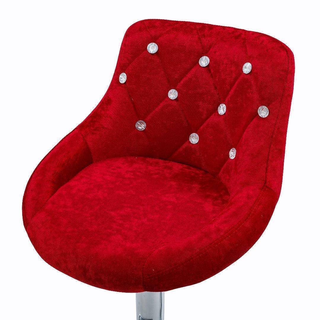 High Back Velvet Bar Stool with Chrome Base in 2-in-1 box B077