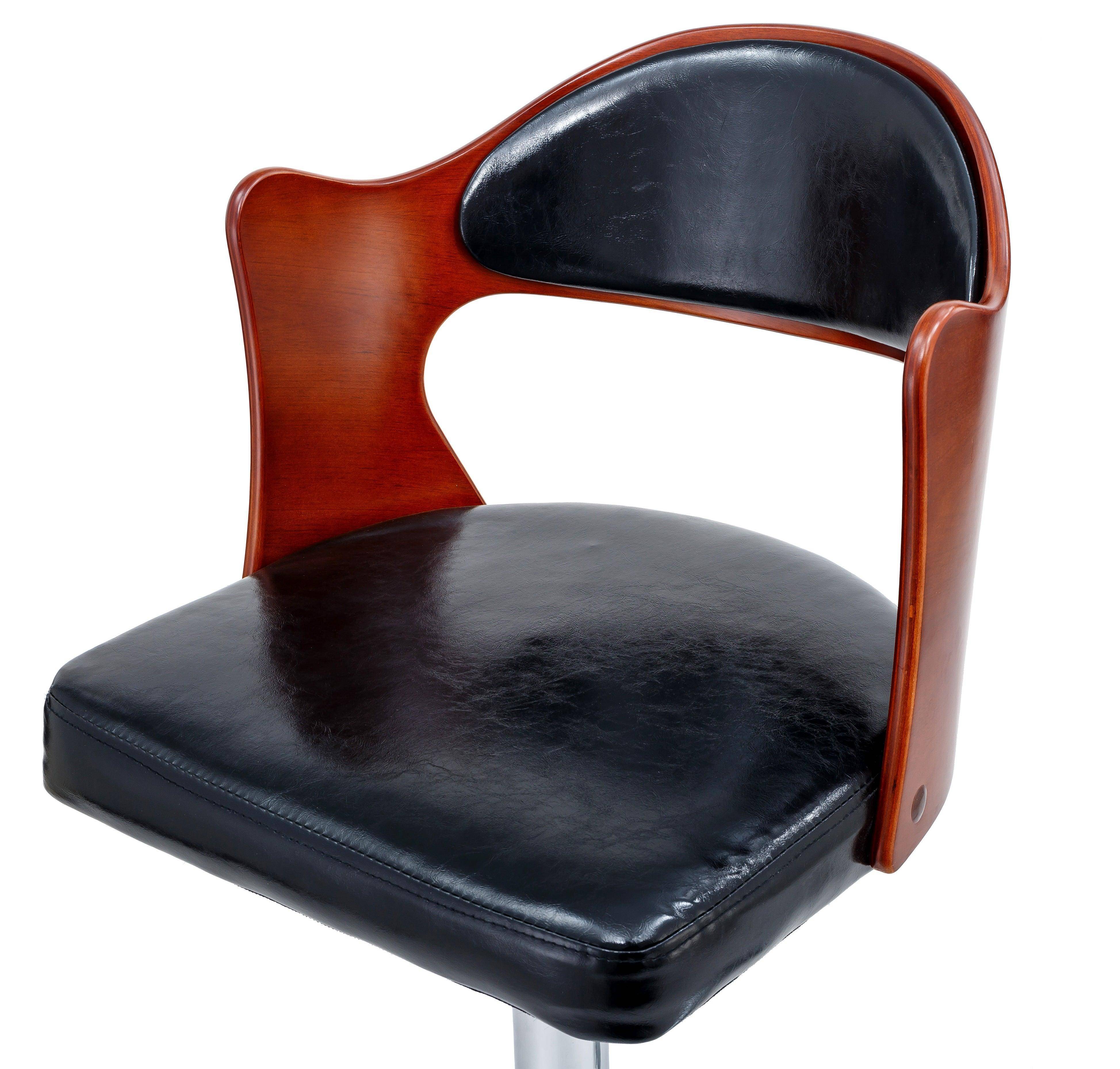 Versatile Black and Brown Mid-Back Bar Stool 2-in-1 Set CR-B010