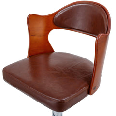 Versatile Black and Brown Mid-Back Bar Stool 2-in-1 Set CR-B011