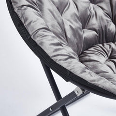 Luxurious Velvet Moon Chair - Elegant & Comfy Seating CR-0018