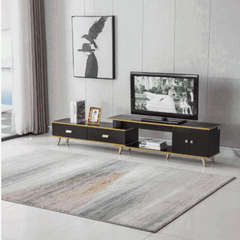 White and Black Bone Gold Adjustable Plasma TV Stand TV-3022