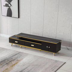 White and Black Bone Gold Adjustable Plasma TV Stand TV-3020