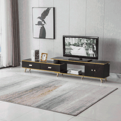 White and Black Bone Gold Adjustable Plasma TV Stand TV-3021