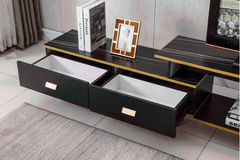 White and Black Bone Gold Adjustable Plasma TV Stand TV-3027