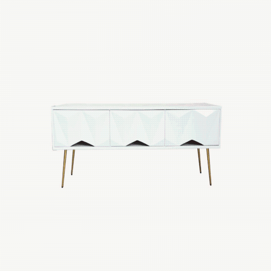 Elegant Victoria White and Gold Plasma TV Stand - TV-A190