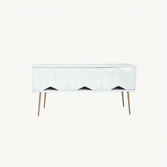 Elegant Victoria White and Gold Plasma TV Stand - TV-A190