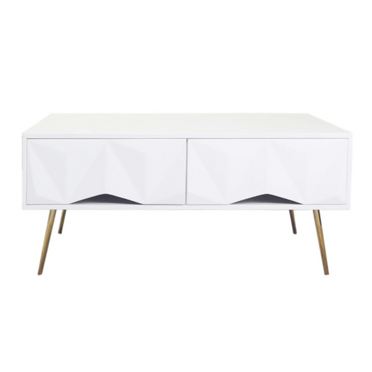 Victoria White and Gold Coffee Table - CT-A19