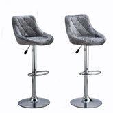 High Back Velvet Bar Stool with Chrome Base in 2-in-1 box B076