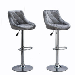 High Back Velvet Bar Stool with Chrome Base in 2-in-1 box B076