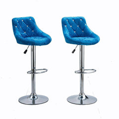 High Back Velvet Bar Stool with Chrome Base in 2-in-1 box B073