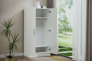 Wardrobe South Africa – White 2-Door Bedroom Wardrobe WD-112 in modern South African bedroom - ArtisanSA