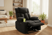 Recliner chair South Africa – Corduroy Recliner Chair with Cup Holders in modern South African living room - ArtisanSA