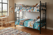 Bunk bed South Africa – Metal Triple Bunk Bed BD-C04 in guest room setting - ArtisanSA