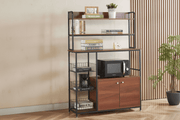 Kitchen shelf South Africa – Storage Rack OT-114 used as home coffee bar station with vintage wood grain finish - ArtisanSA