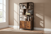 Bookshelf South Africa – Industrial Bookcase with Cabinet 4-Tier in modern South African living room - ArtisanSA