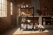 封面图 Black foldable 4-tier metal shelf with wheels for South African home storage