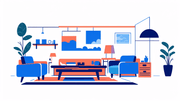 Illustrated multifunctional bed with storage for a compact South African home