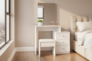 Dressing table South Africa – White DR-12 with mirror and stool - ArtisanSA