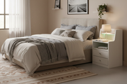 Bedside table South Africa – White Bedside Table with Drawers Set of 2 - ArtisanSA