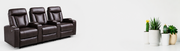 Artisansa sofas and couches collection showcasing a brown leather home theater reclining sofa.
