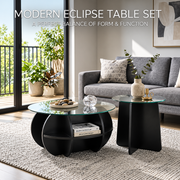 Modern Glass Nesting Coffee Table Set