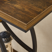 Console Table with O-Shape Metal Frame and Storage Shelves