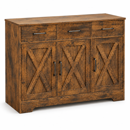 Farmhouse Sideboard Cabinet with 3 Drawers