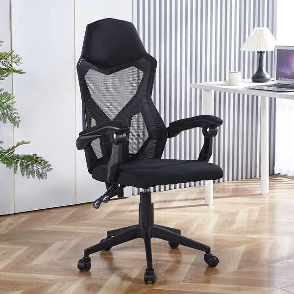 Ergonomic Office Chair Gamer Chair Home Recliner Gaming Chair Mesh Back - Black OC-015