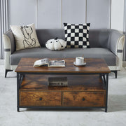 Coffee Table Side End Table with Storage Shelf Center Desk
