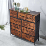 Storage cabinet 9 drawers OT-117 wooden dresser with multiple drawers in a room setting - side view | Artisansa SA