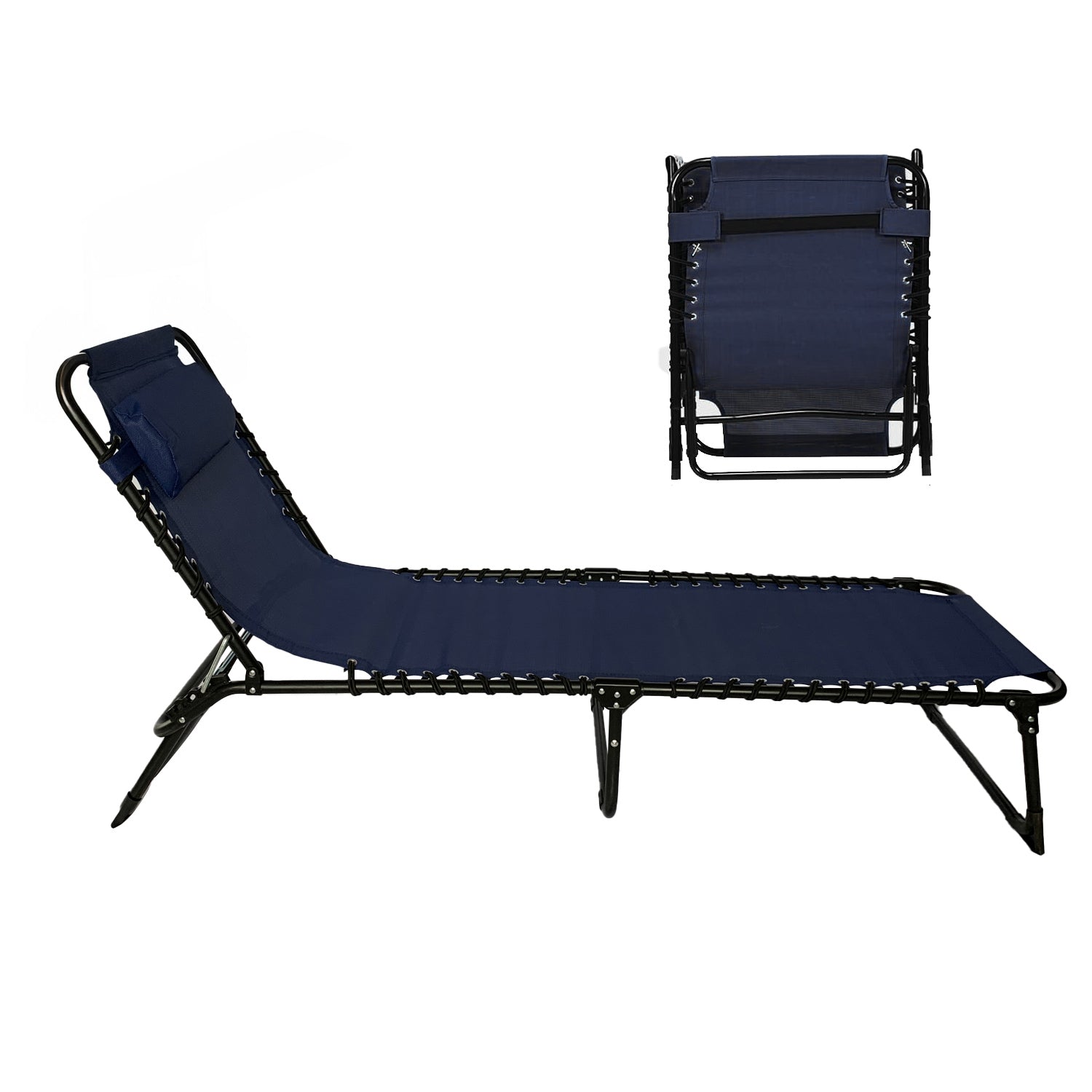 Sun Lounger Folding Reclining Chair BSC-007 BLUE