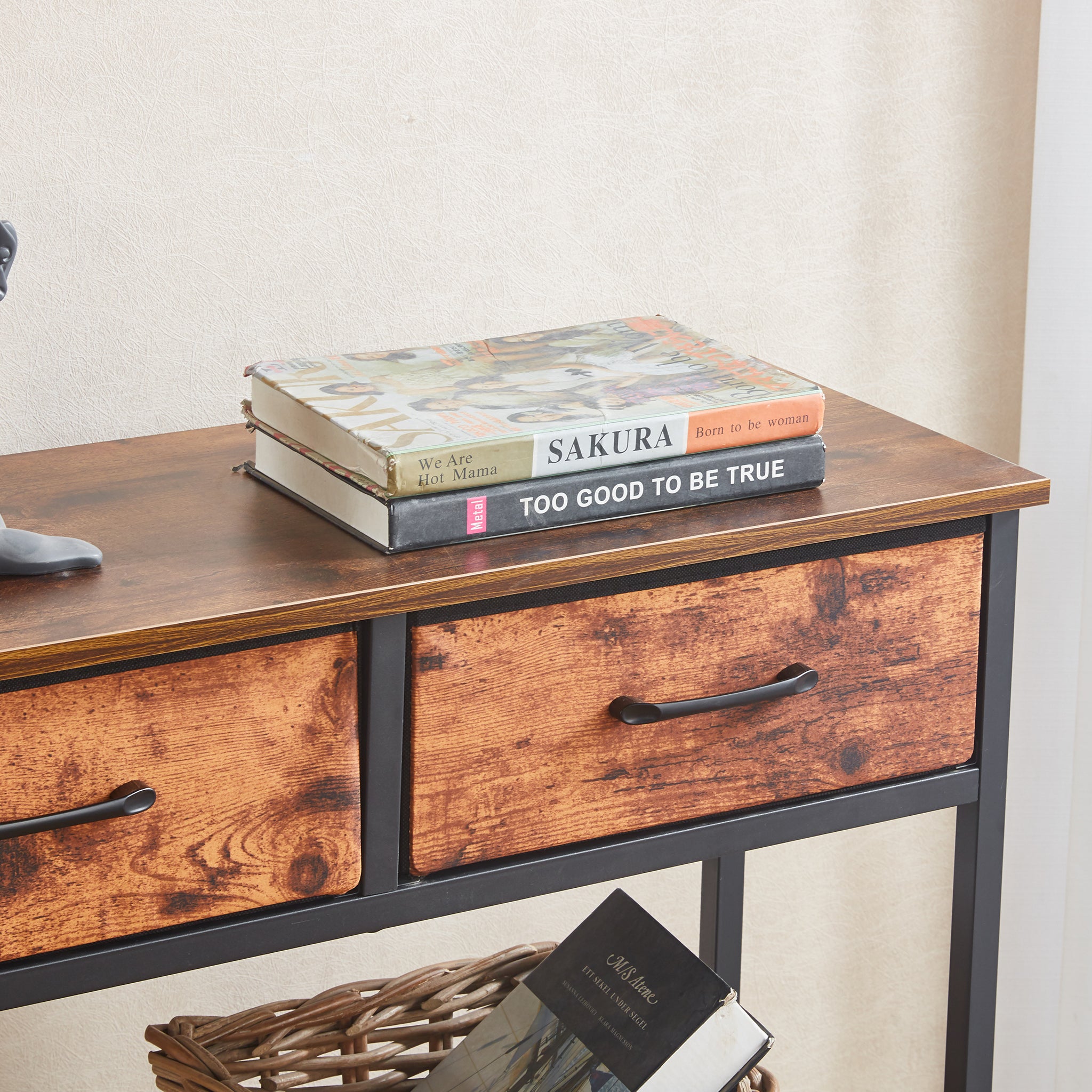 Console Table 3 Drawer Shelf OT-202 Berlin Rustic