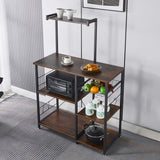 Kitchen Baker's Rack with microwave stand, wire baskets, and coffee station for ultimate kitchen organization.