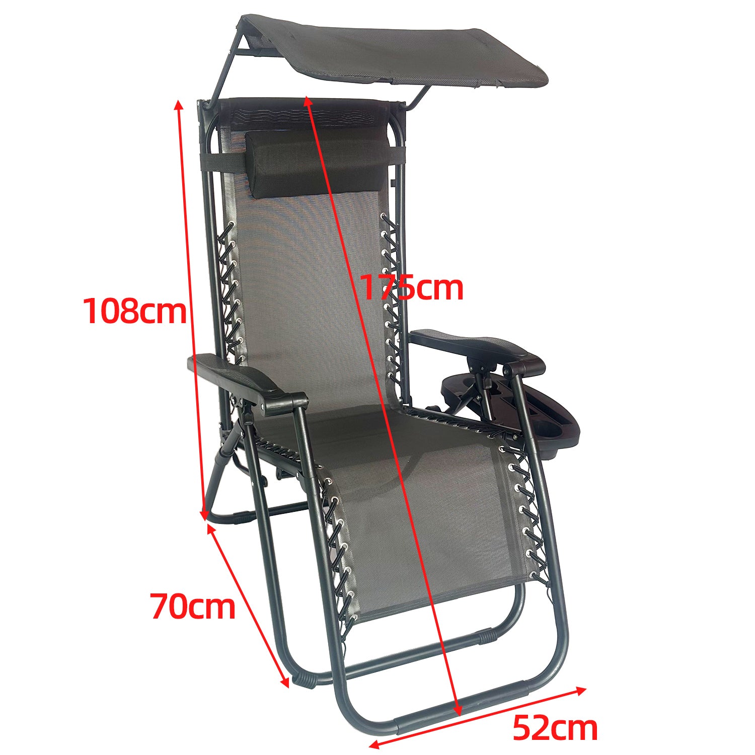 Sun Lounger Recliner Chair BSC-005 Grey