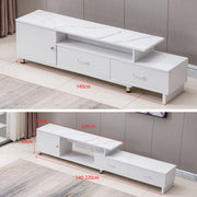 Extendable TV Stand with Marble Top & Storage