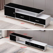 Extendable TV Stand with Marble Top & Storage