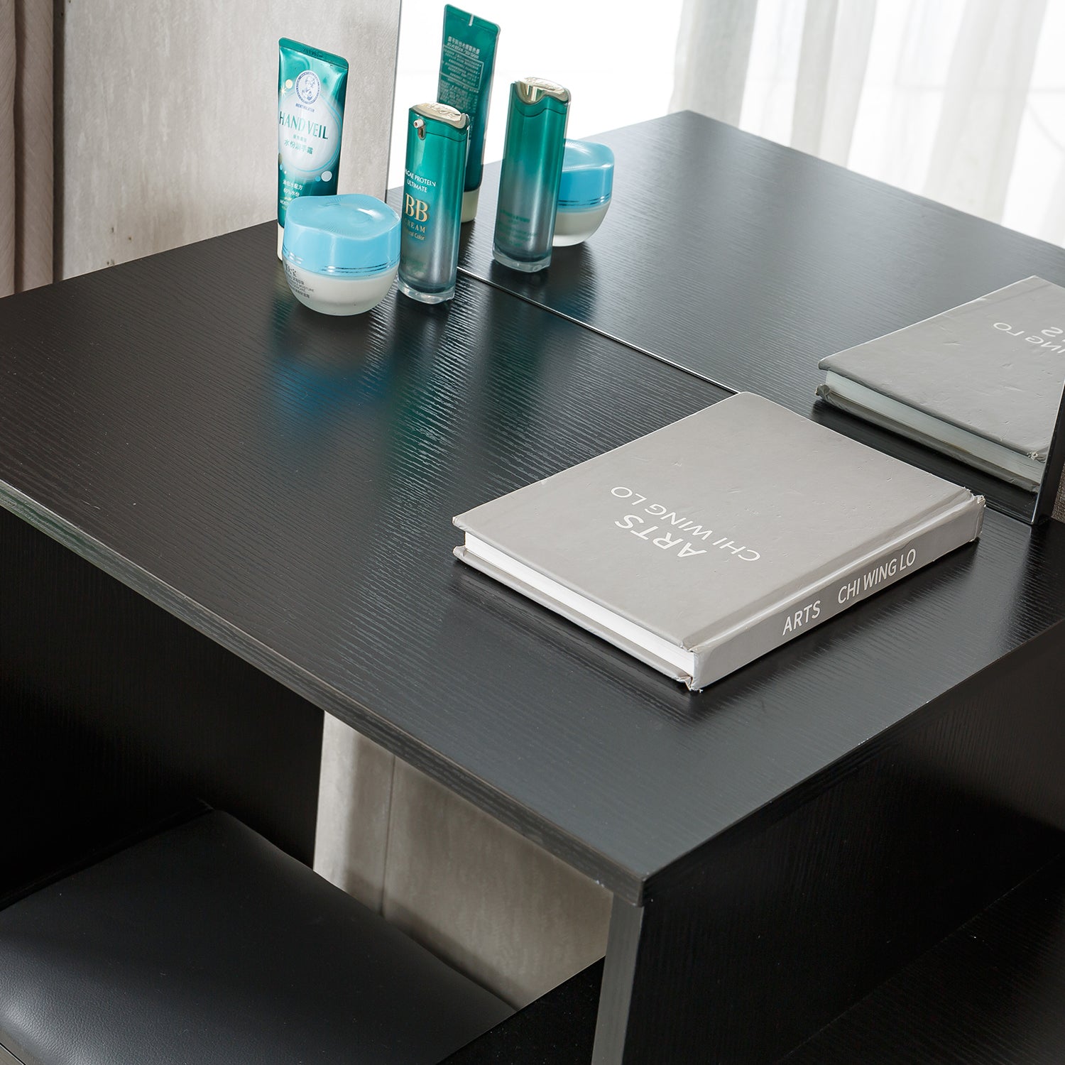 Black Dressing Table with Mirror Furniture