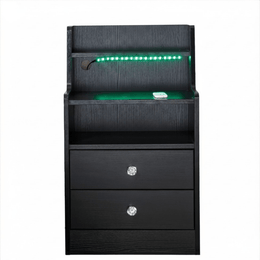 Nightstand Side End Table LED Bedside Table 