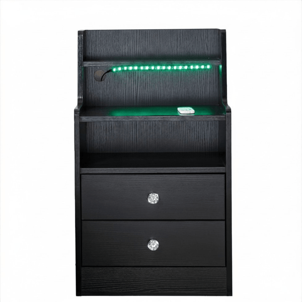 Nightstand Side End Table LED Bedside Table 