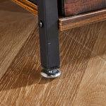 Adjustable foot pad on heavy-duty ladder bookshelf with drawer