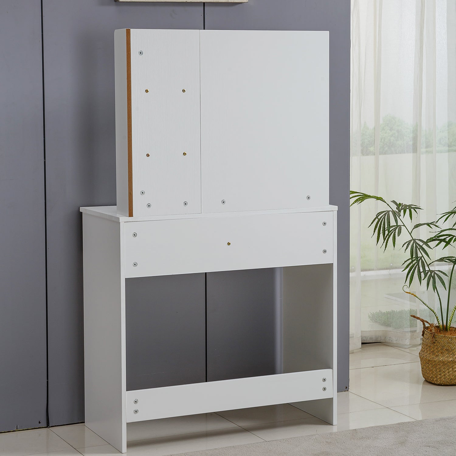 White Dressing Table with Mirror DR-11 - Furniture Piece