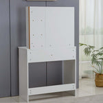 White Dressing Table with LED Mirror featuring a sleek design and modern finish, perfect for stylish beauty routines.