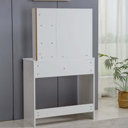 White Dressing Table with LED Mirror featuring a sleek design and modern finish, perfect for stylish beauty routines.