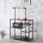 Kitchen Baker's Rack with Microwave Stand and Wire Basket, perfect for organization and appliance storage.