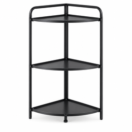 Black Folding Corner Storage Shelf with 3 to 5 Tiers